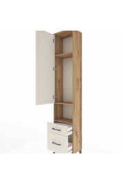 Arges Dolap 3 Raflı 2 Çekmeceli Tek Askılı 44x30x221 Çam-Aytaşı