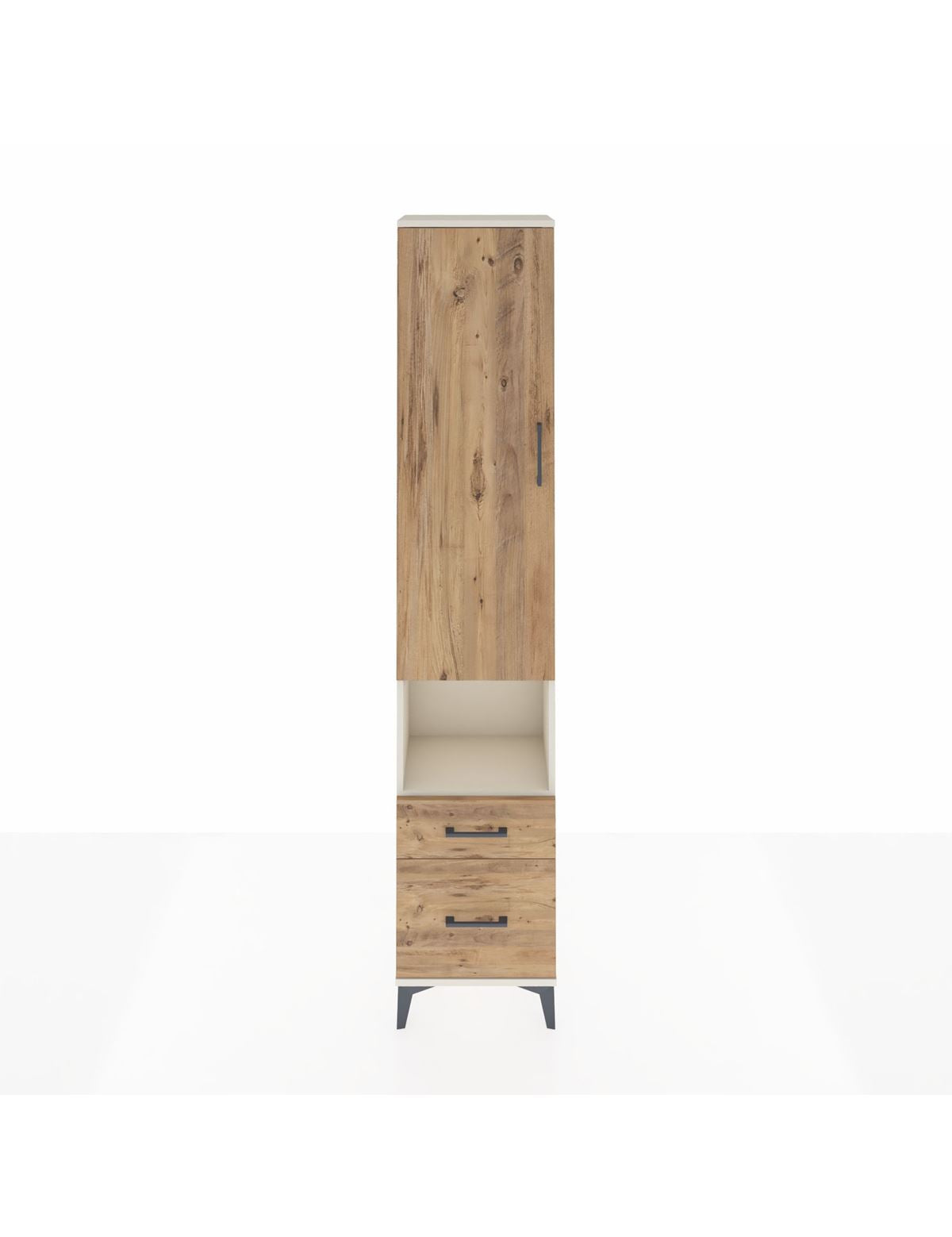 Arges Dolap 4 Raflı 2 Çekmeceli Tek Kapaklı 44x30x221 Aytaşı-Çam