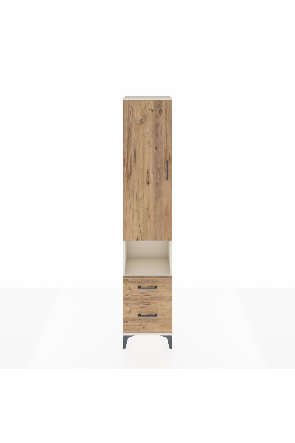 Arges Dolap 4 Raflı 2 Çekmeceli Tek Kapaklı 44x30x221 Aytaşı-Çam