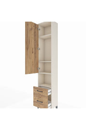 Arges Dolap 4 Raflı 2 Çekmeceli Tek Kapaklı 44x30x221 Aytaşı-Çam