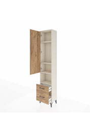 Arges Dolap 4 Raflı 2 Çekmeceli Tek Kapaklı 44x30x221 Aytaşı-Çam