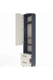 Arges Dolap 4 Raflı 2 Çekmeceli Tek Kapaklı 44x30x221 Antrasit-Aytaşı