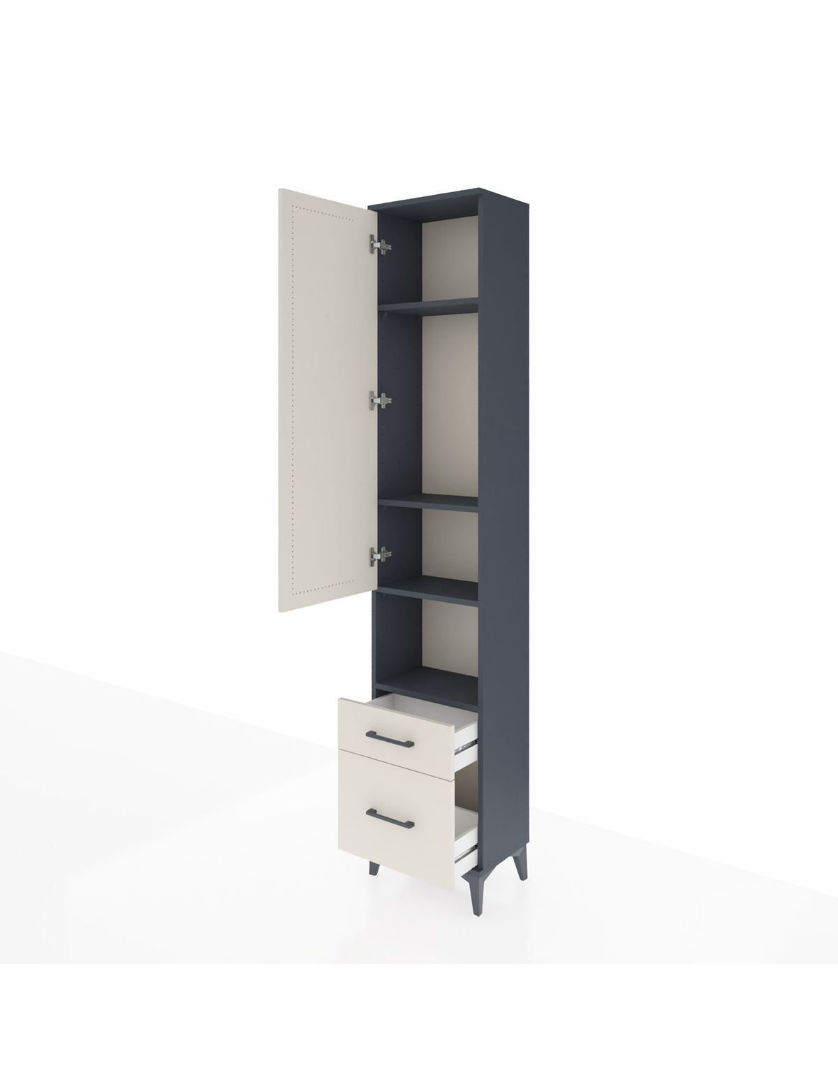 Arges Dolap 4 Raflı 2 Çekmeceli Tek Kapaklı 44x30x221 - S28M086V4A
