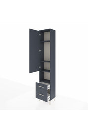 Arges Dolap 4 Raflı 2 Çekmeceli Tek Kapaklı 44x30x221 Antrasit-Antrasit