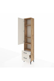 Arges Dolap 4 Raflı 2 Çekmeceli Tek Kapaklı 44x30x221 Çam-Aytaşı