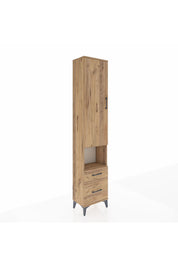 Arges Dolap 4 Raflı 2 Çekmeceli Tek Kapaklı 44x30x221 Çam-Çam