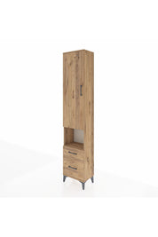 Arges Dolap 4 Raflı 2 Çekmeceli Tek Kapaklı 44x30x221 Çam-Çam