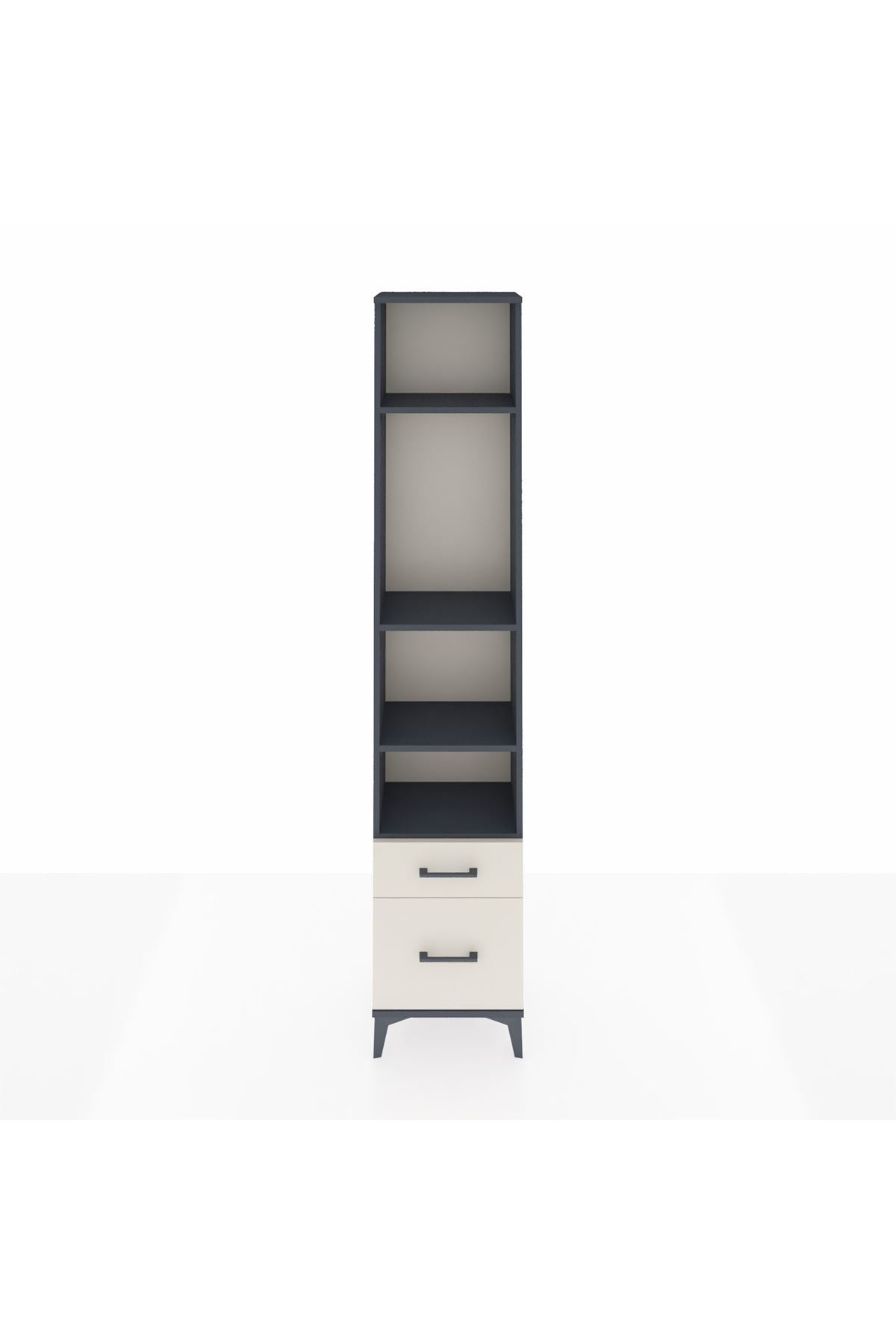 Arges Dolap 4 Raflı 2 Çekmeceli 44x30x221 Antrasit-Aytaşı