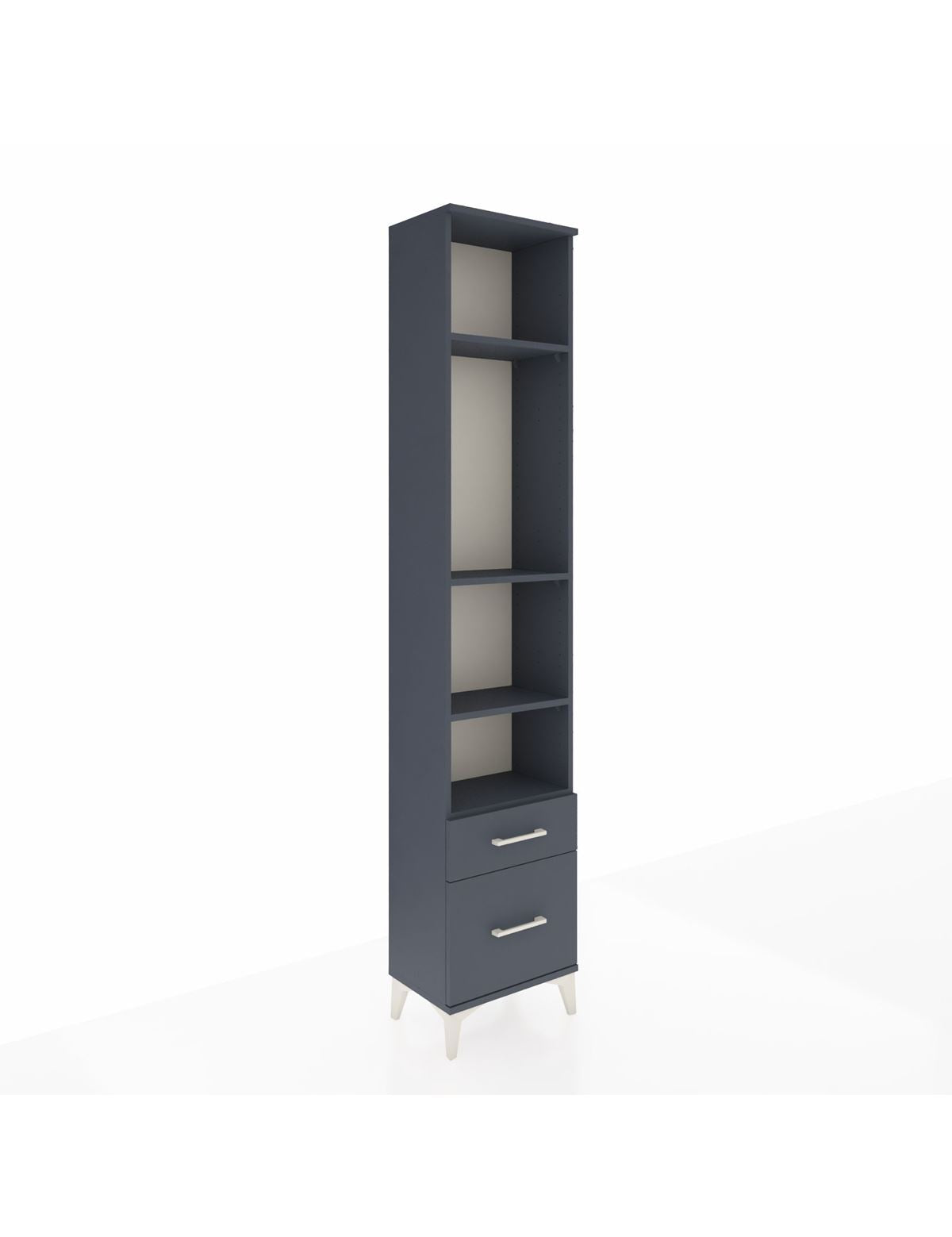 Arges Dolap 4 Raflı 2 Çekmeceli 44x30x221 Antrasit-Antrasit