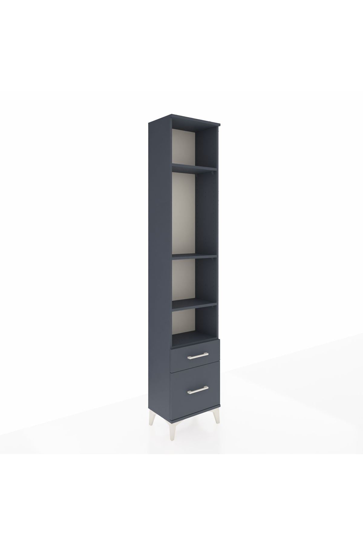 Arges Dolap 4 Raflı 2 Çekmeceli 44x30x221 Antrasit-Antrasit