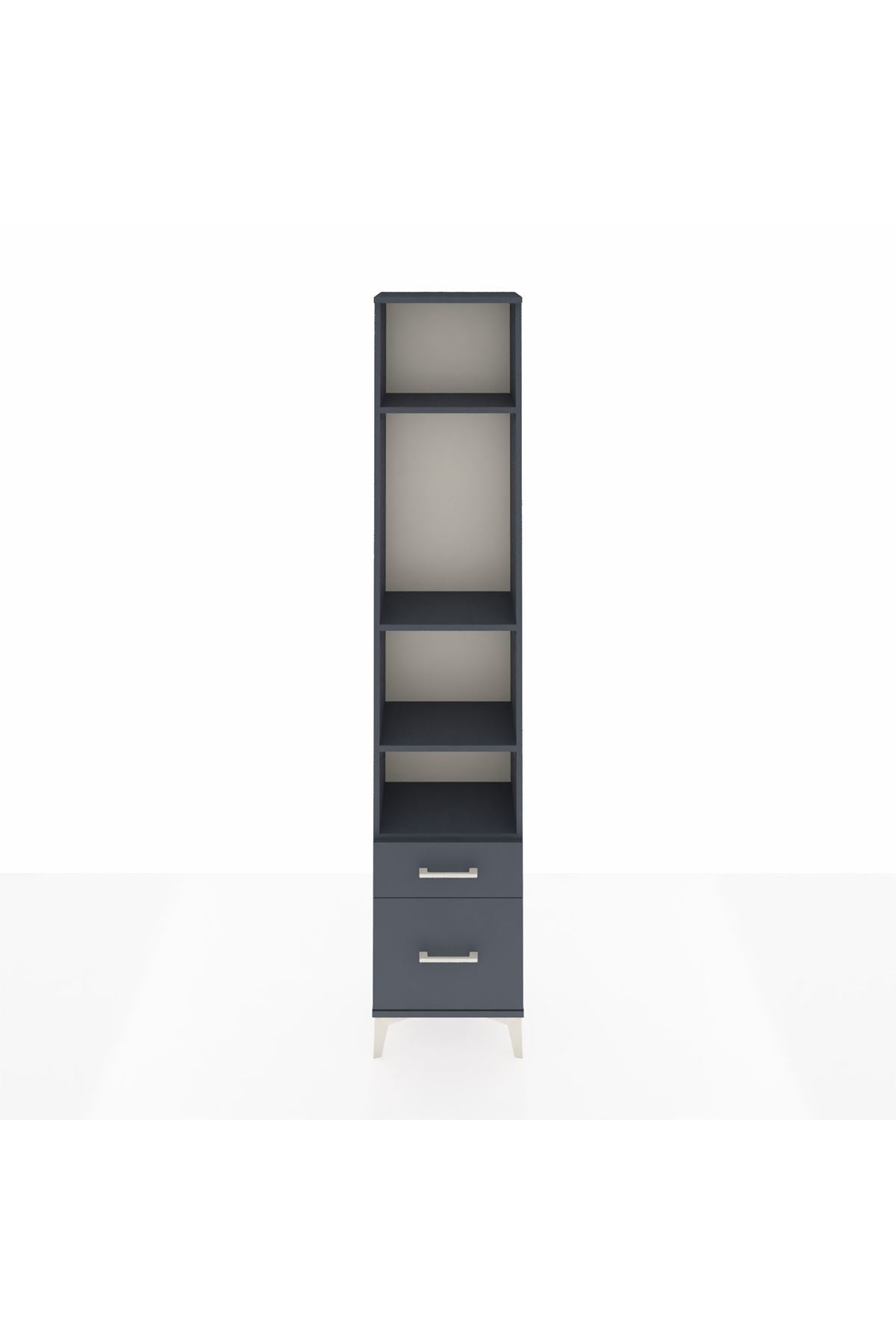 Arges Dolap 4 Raflı 2 Çekmeceli 44x30x221 Antrasit-Antrasit