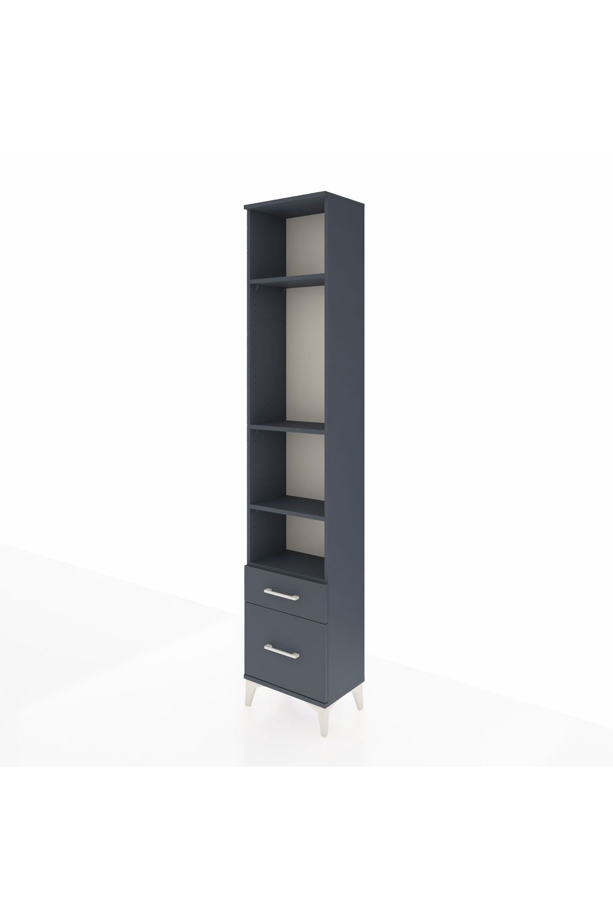 Arges Dolap 4 Raflı 2 Çekmeceli 44x30x221 Antrasit-Antrasit