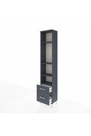 Arges Dolap 4 Raflı 2 Çekmeceli 44x30x221 Antrasit-Antrasit