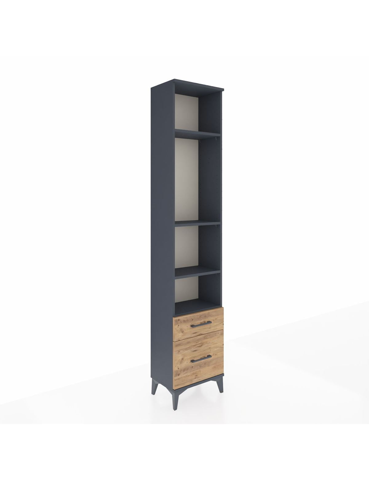 Arges Dolap 4 Raflı 2 Çekmeceli 44x30x221 Antrasit-Çam