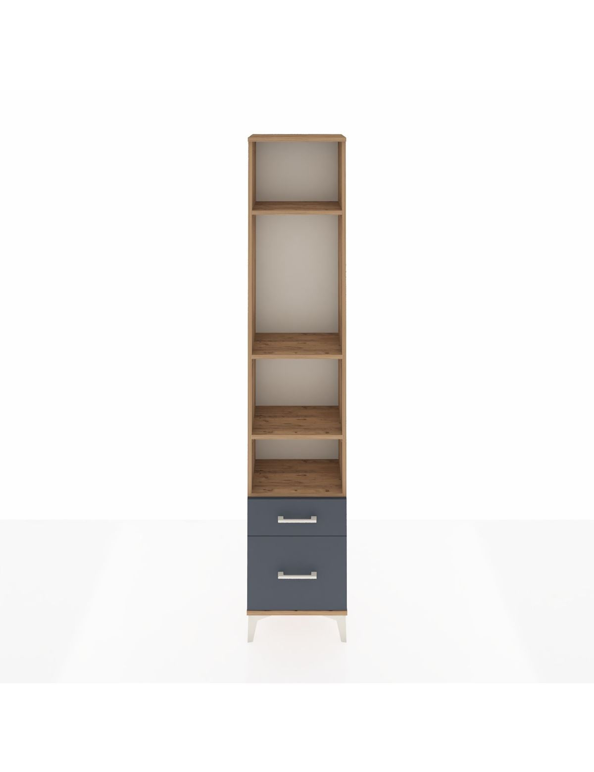 Arges Dolap 4 Raflı 2 Çekmeceli 44x30x221 Çam-Antrasit