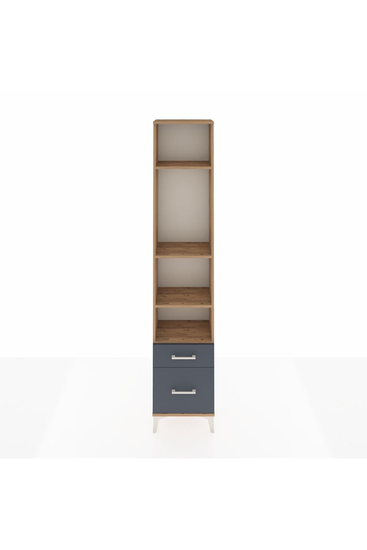 Arges Dolap 4 Raflı 2 Çekmeceli 44x30x221 Çam-Antrasit