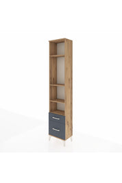 Arges Dolap 4 Raflı 2 Çekmeceli 44x30x221 Çam-Antrasit