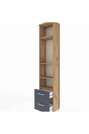 Arges Dolap 4 Raflı 2 Çekmeceli 44x30x221 Çam-Antrasit