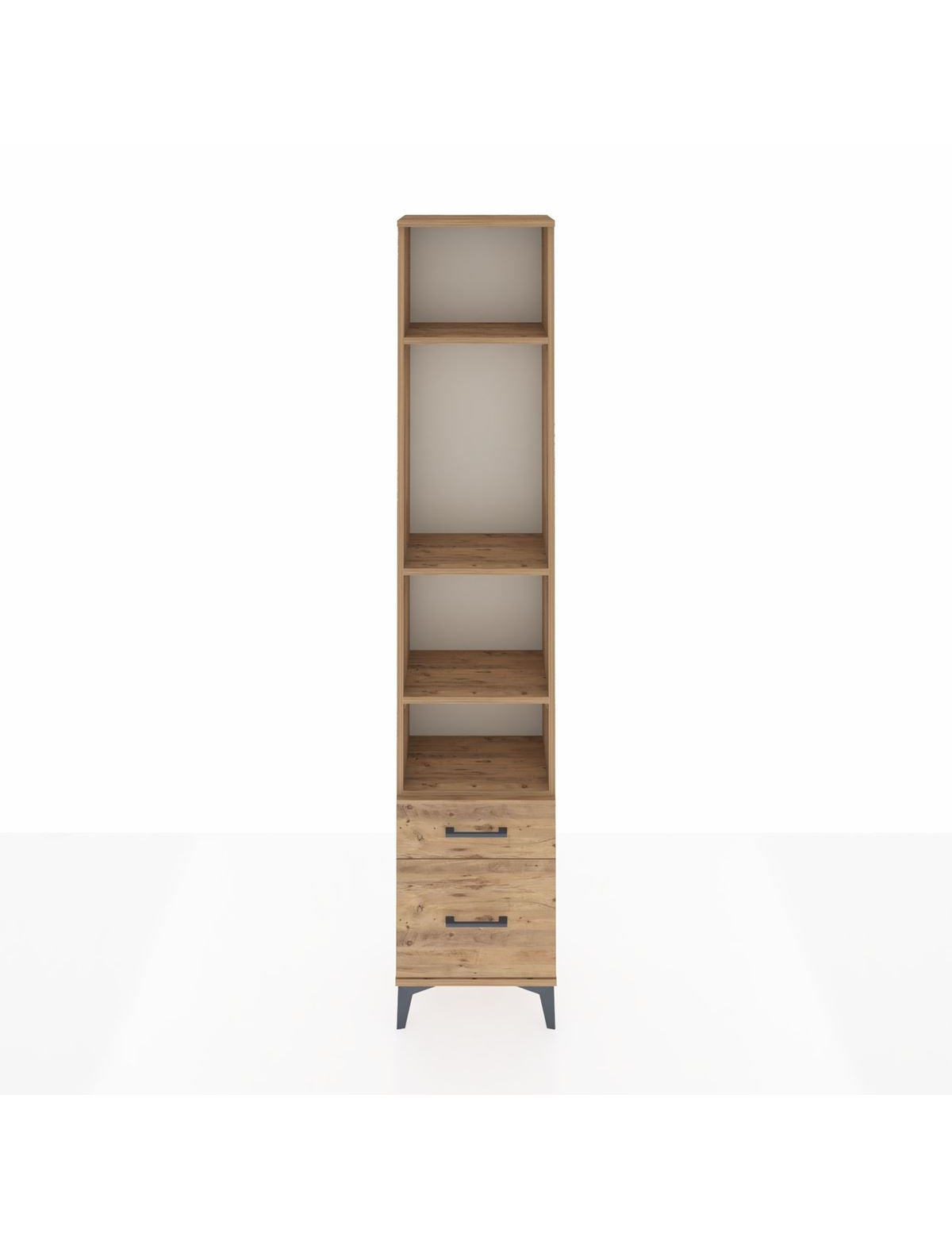 Arges Dolap 4 Raflı 2 Çekmeceli 44x30x221 Çam-Çam