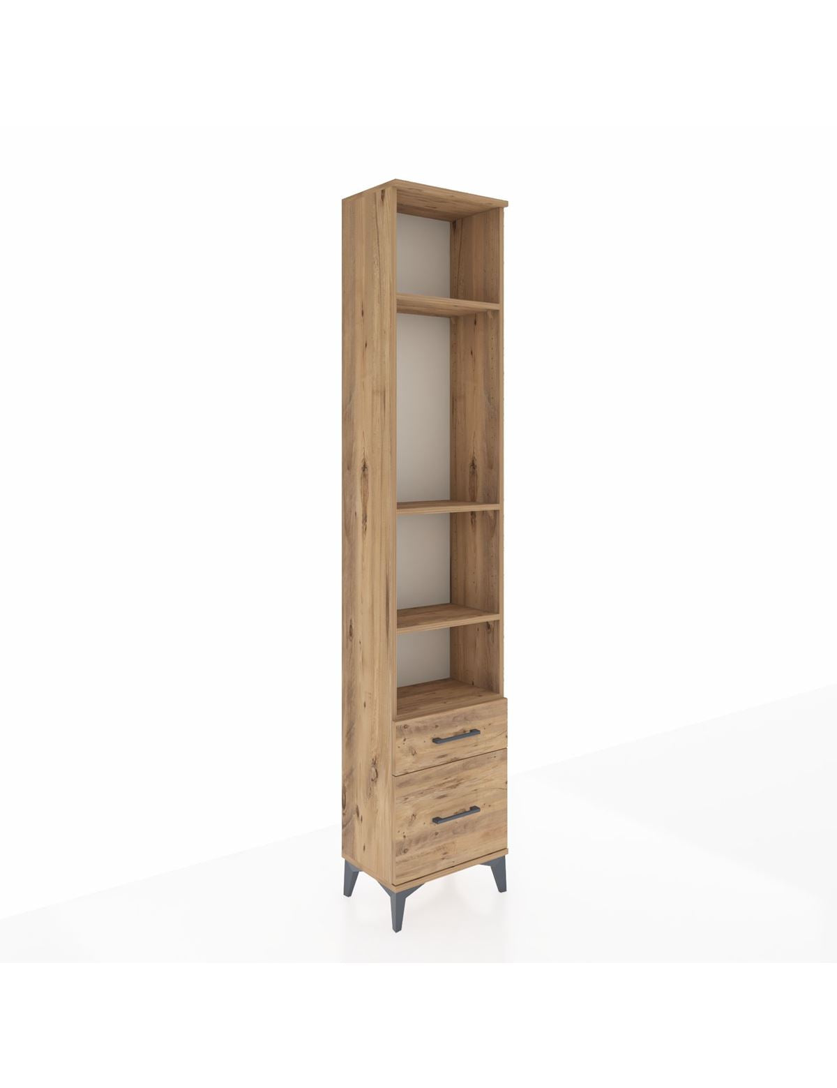 Arges Dolap 4 Raflı 2 Çekmeceli 44x30x221 Çam-Çam