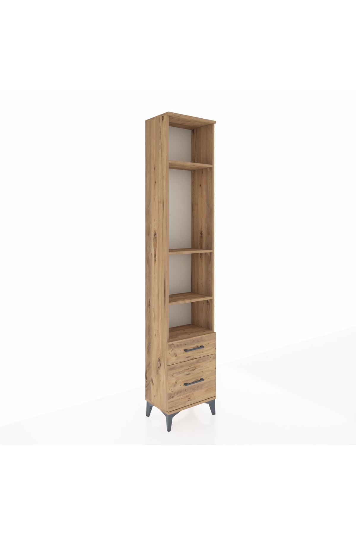 Arges Dolap 4 Raflı 2 Çekmeceli 44x30x221 Çam-Çam