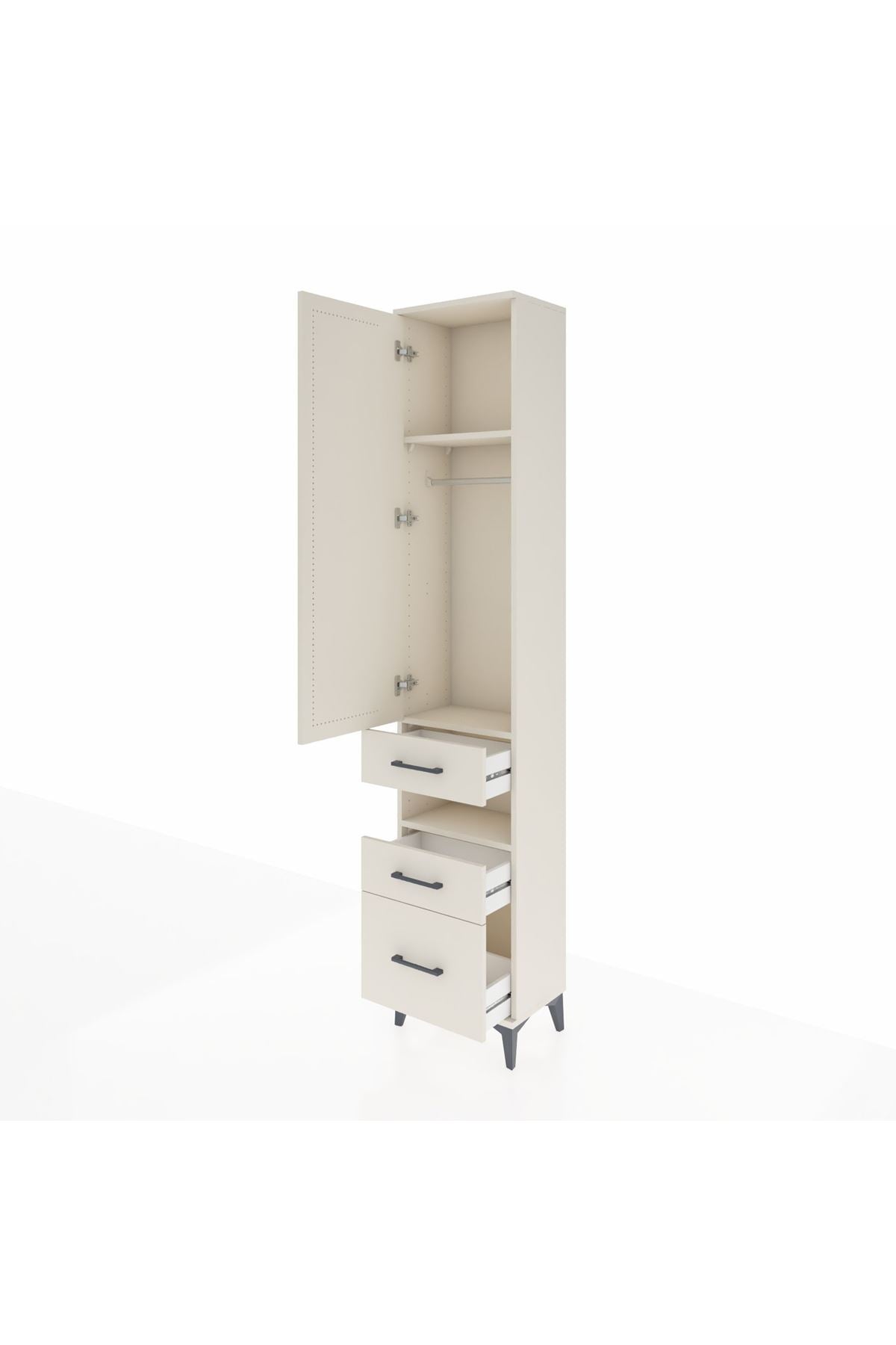 Arges Dolap 3 Raflı 3 Çekmeceli Tek Askılı 44x30x221 Aytaşı-Aytaşı