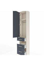 Arges Dolap 3 Raflı 3 Çekmeceli Tek Askılı 44x30x221 Aytaşı-Antrasit