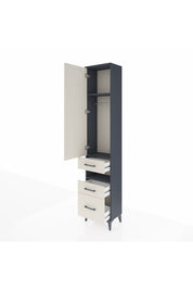 Arges Dolap 3 Raflı 3 Çekmeceli Tek Askılı 44x30x221 Antrasit-Aytaşı