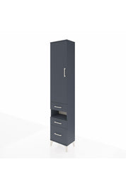 Arges Dolap 3 Raflı 3 Çekmeceli Tek Askılı 44x30x221 Antrasit-Antrasit