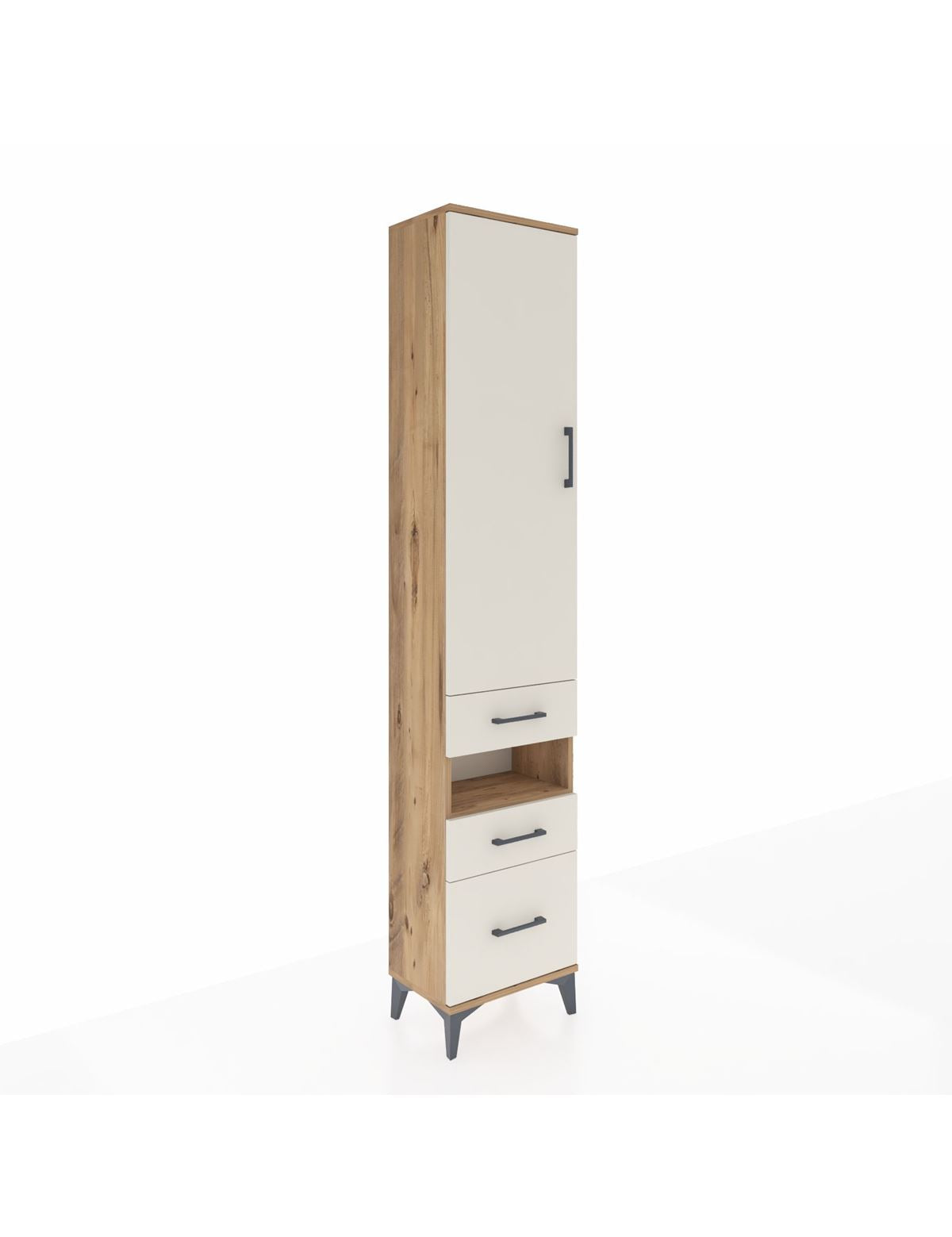 Arges Dolap 3 Raflı 3 Çekmeceli Tek Askılı 44x30x221 Çam-Aytaşı