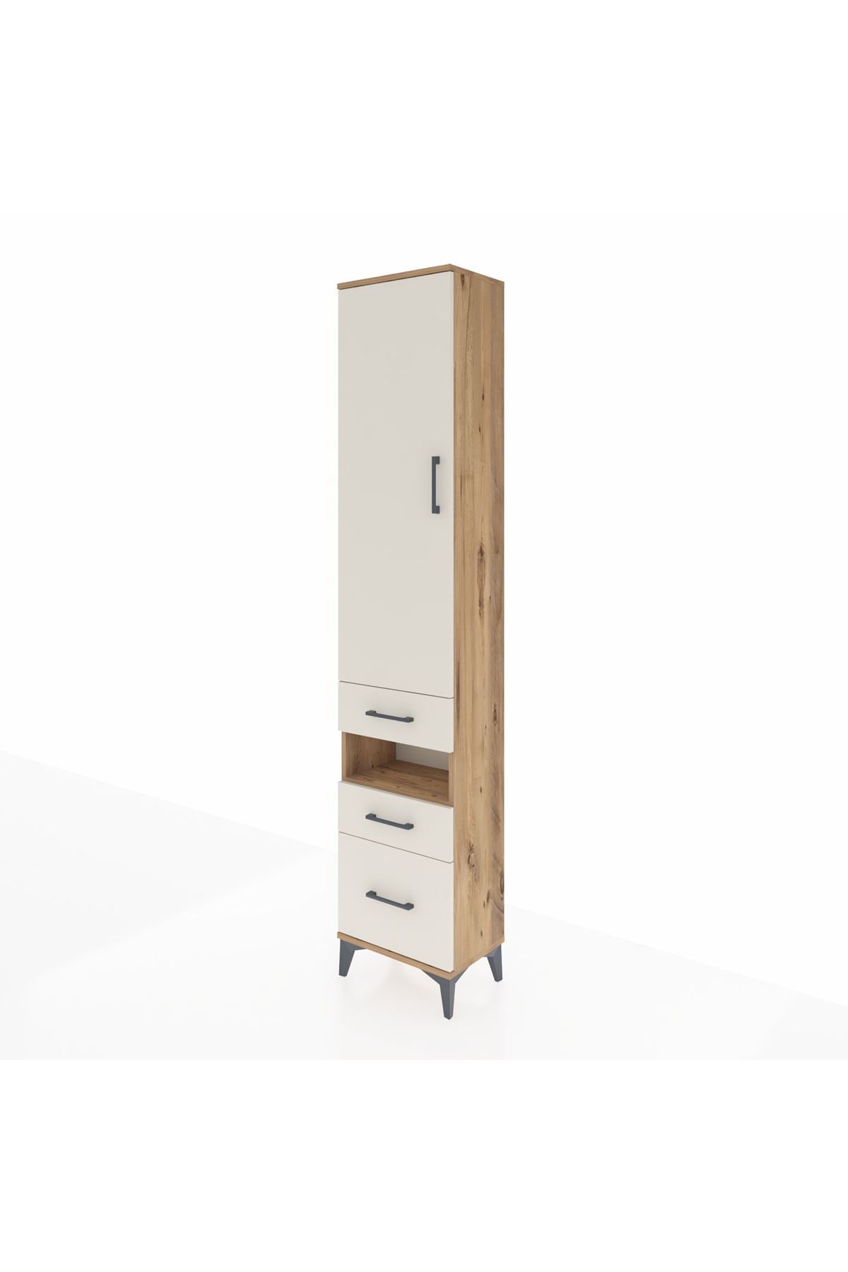 Arges Dolap 3 Raflı 3 Çekmeceli Tek Askılı 44x30x221 Çam-Aytaşı