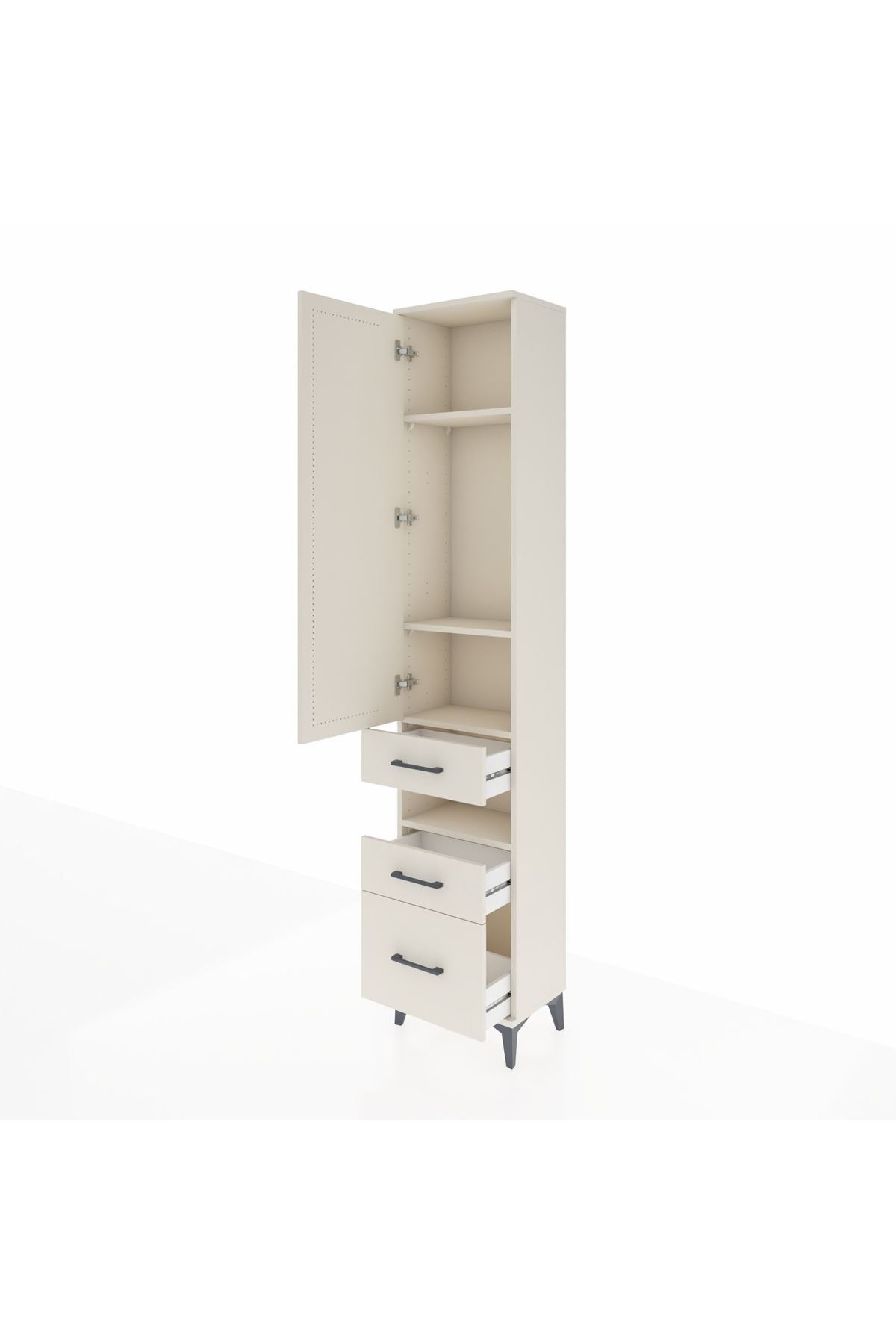 Arges Dolap 4 Raflı 3 Çekmeceli Tek Kapaklı 44x30x221 Aytaşı-Aytaşı