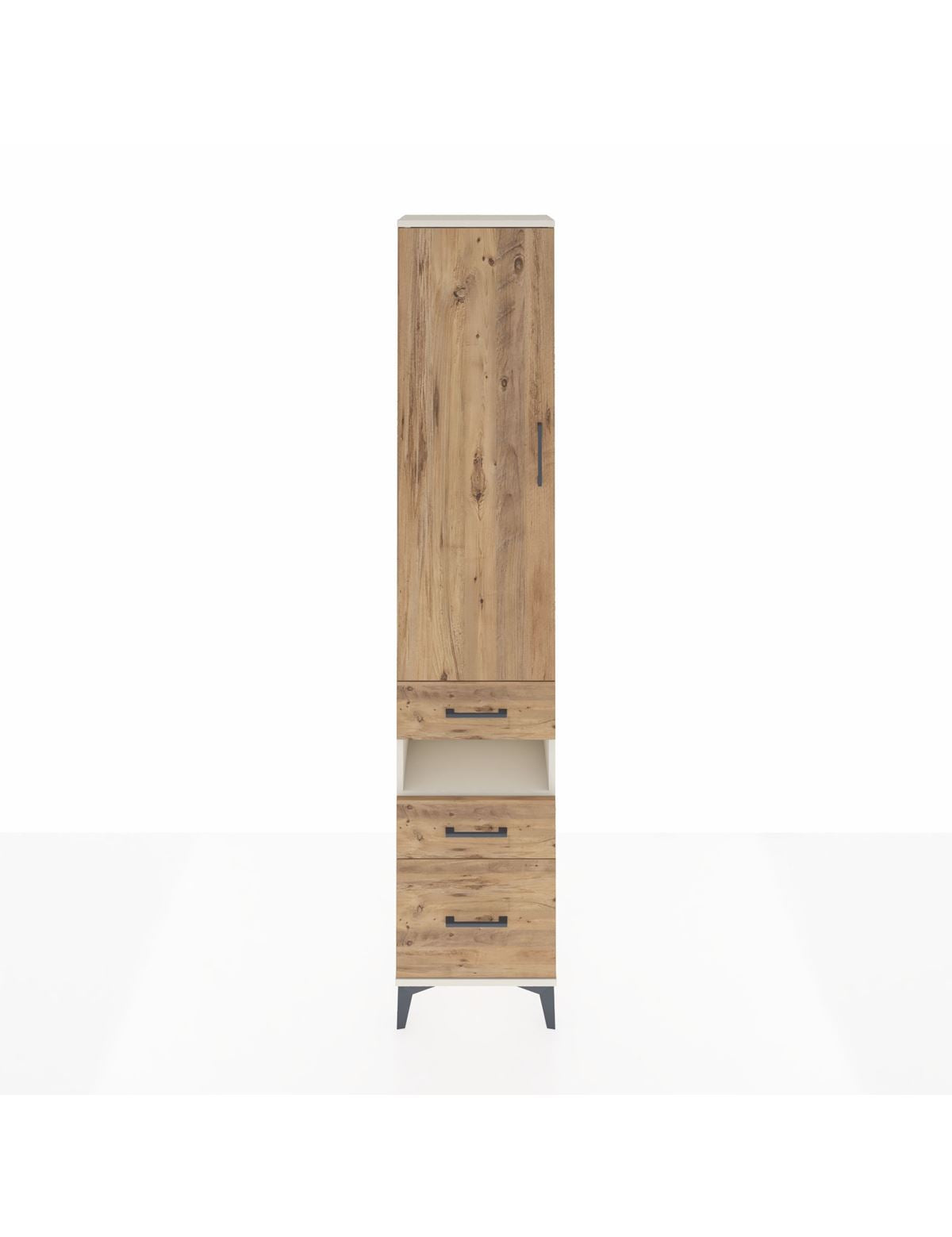 Arges Dolap 4 Raflı 3 Çekmeceli Tek Kapaklı 44x30x221 Aytaşı-Çam