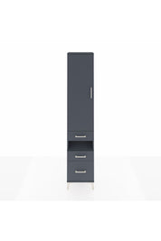 Arges Dolap 4 Raflı 3 Çekmeceli Tek Kapaklı 44x30x221 Antrasit-Antrasit