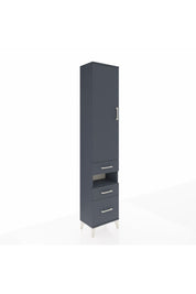 Arges Dolap 4 Raflı 3 Çekmeceli Tek Kapaklı 44x30x221 Antrasit-Antrasit