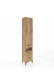 Arges Dolap 4 Raflı 3 Çekmeceli Tek Kapaklı 44x30x221 Çam-Çam