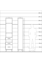 Arges Dolap 4 Raflı 3 Çekmeceli 44x30x221 Aytaşı-Aytaşı