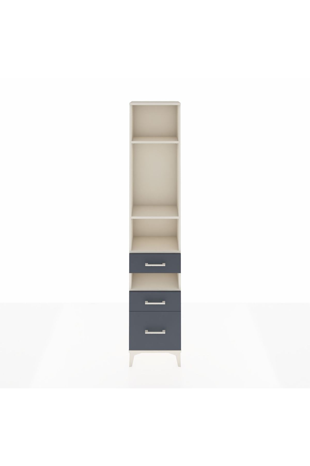 Arges Dolap 4 Raflı 3 Çekmeceli 44x30x221 Aytaşı-Antrasit