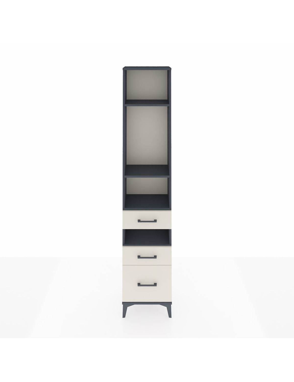 Arges Dolap 4 Raflı 3 Çekmeceli 44x30x221 Antrasit-Aytaşı