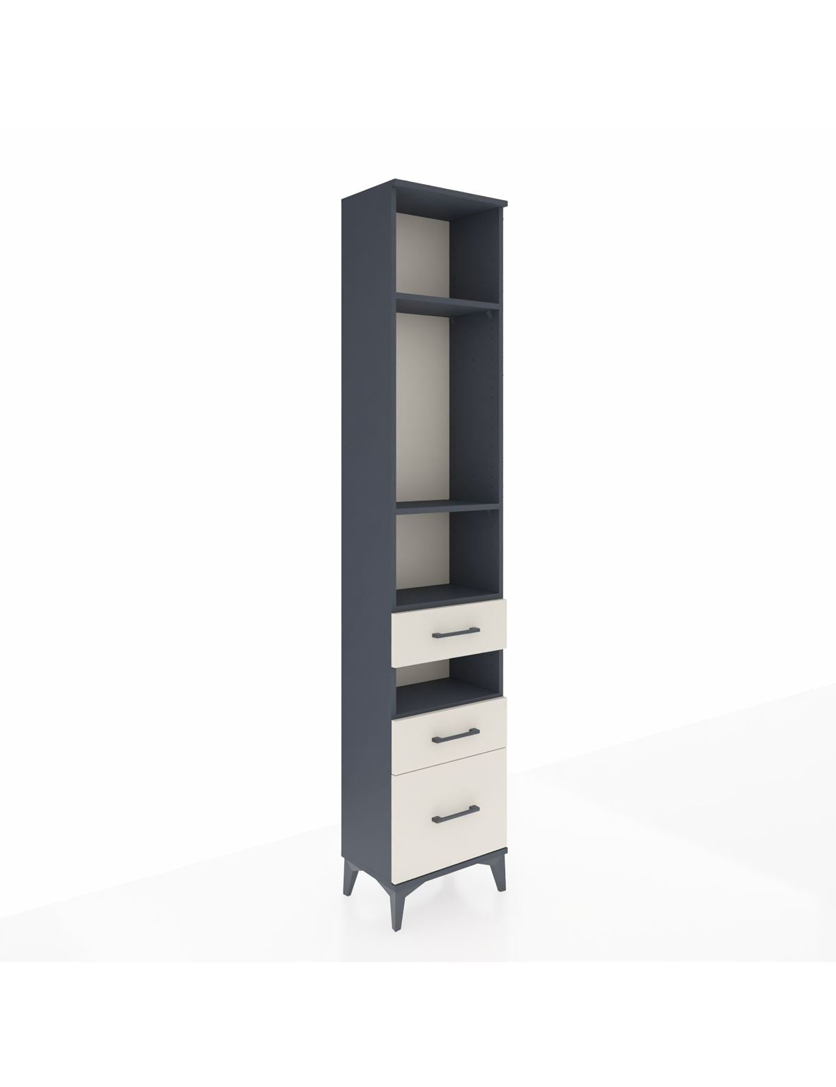 Arges Dolap 4 Raflı 3 Çekmeceli 44x30x221 Antrasit-Aytaşı