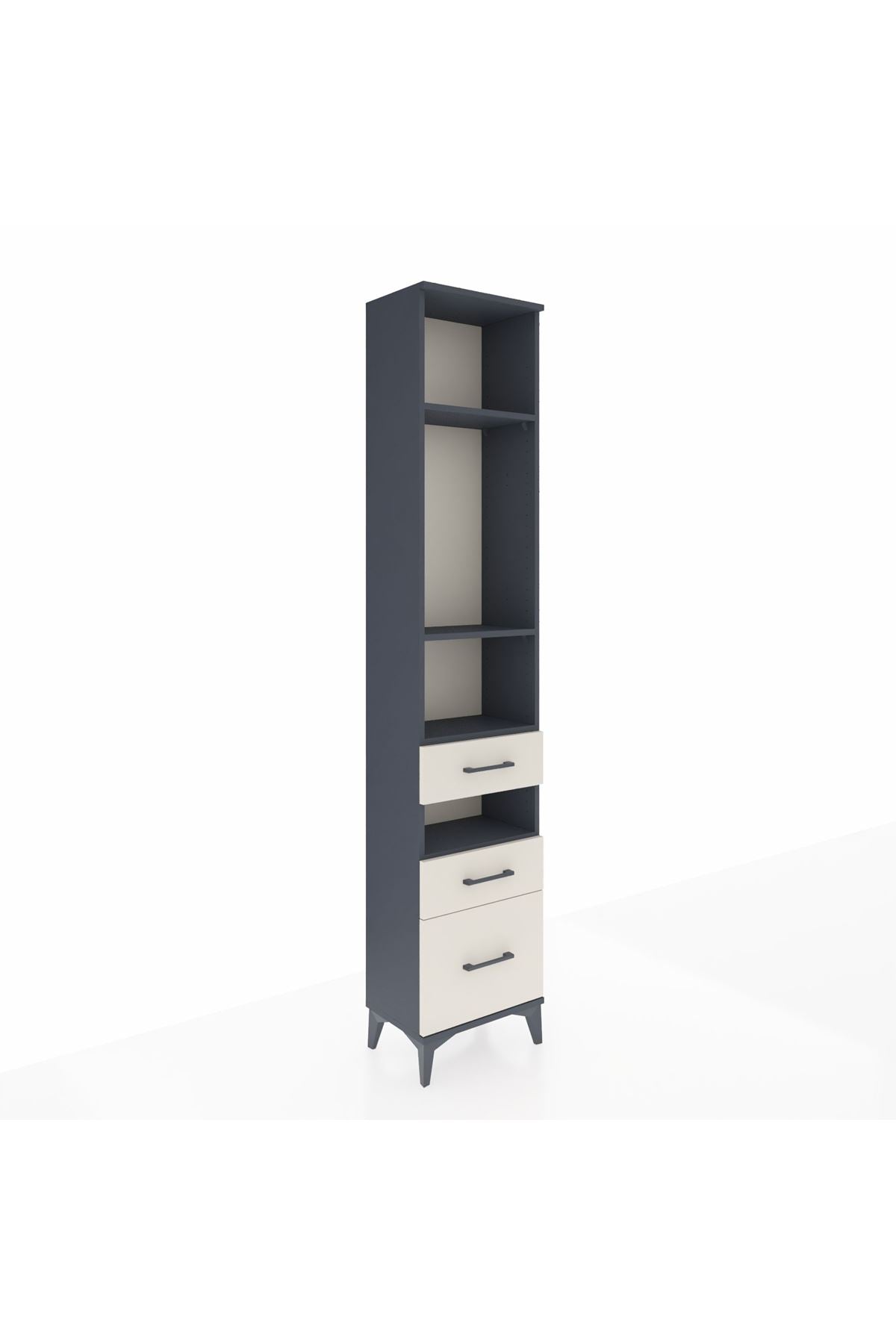 Arges Dolap 4 Raflı 3 Çekmeceli 44x30x221 Antrasit-Aytaşı