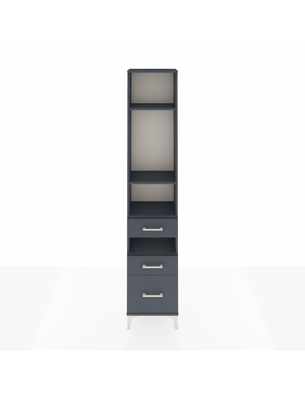 Arges Dolap 4 Raflı 3 Çekmeceli 44x30x221 Antrasit-Antrasit