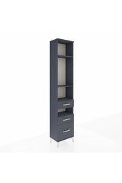 Arges Dolap 4 Raflı 3 Çekmeceli 44x30x221 Antrasit-Antrasit