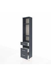 Arges Dolap 4 Raflı 3 Çekmeceli 44x30x221 Antrasit-Antrasit