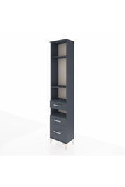 Arges Dolap 4 Raflı 3 Çekmeceli 44x30x221 Antrasit-Antrasit