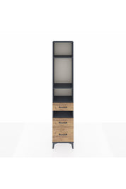 Arges Dolap 4 Raflı 3 Çekmeceli 44x30x221 Antrasit-Çam