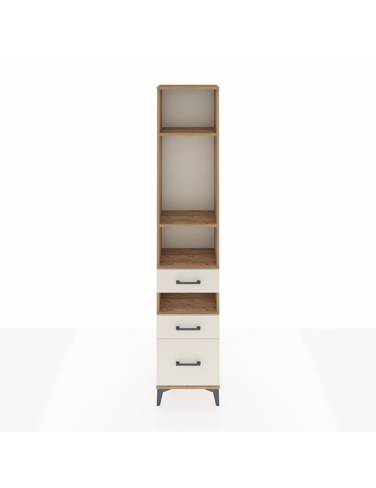 Arges Dolap 4 Raflı 3 Çekmeceli 44x30x221 Çam-Aytaşı