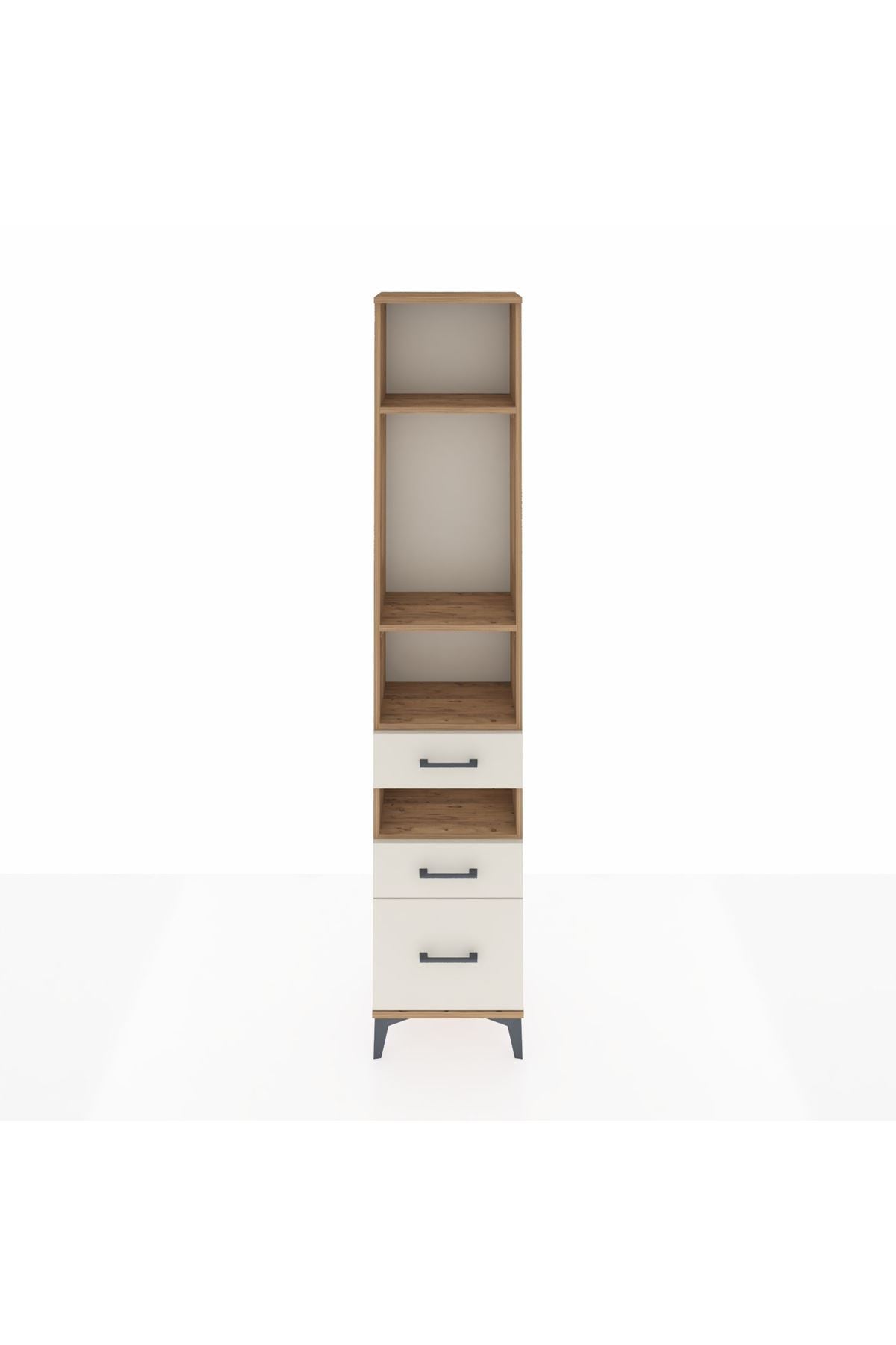 Arges Dolap 4 Raflı 3 Çekmeceli 44x30x221 Çam-Aytaşı