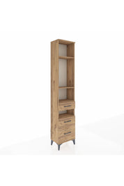 Arges Dolap 4 Raflı 3 Çekmeceli 44x30x221 Çam-Çam