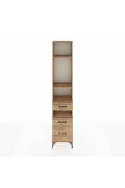 Arges Dolap 4 Raflı 3 Çekmeceli 44x30x221 Çam-Çam